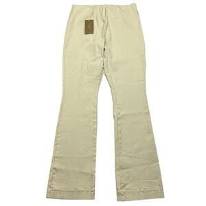 Ann Mashburn Faye Flare Cropped Pant Taupe Women's L Stretch Elastic Waist